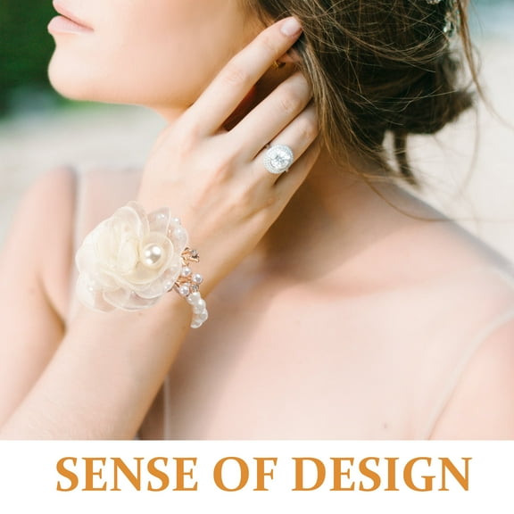 LEXSOMEO Bridesmaid Wrist Flower Wedding Corsage Wristlet Band Artificial Flower Decor Wrist Corsage