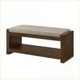 thumbnail image 5 of Bench, 40” Modern Accent with Padded Linen Seat & Lower Shoe Rack | Linen | Modern, 5 of 7