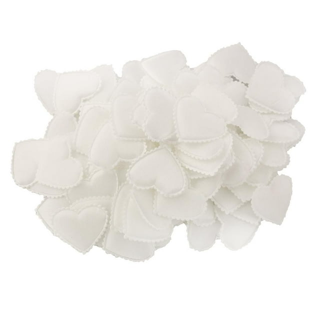 100pcs Corazón Blanco Pétalos De Flores De Tela Sunnimix Corazón del pétalo