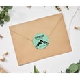 thumbnail image 2 of Darling Souvenir Round 45 Pcs Snowy Mountain Save The Date Stickers Personalized Bride Groom Names And Date Envelope Seals - Mint, 2 of 4