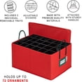 thumbnail image 2 of Hold N' Storage Under Bed Christmas Ornament Storage Box with Dividers and Trays - Fits up to 72- 3" Ornaments - Red, 2 of 9