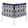 thumbnail image 5 of Modway Harmony 8-Piece  Sunbrella® Outdoor Patio All Mesh Sectional Sofa Set in Gray Navy, 5 of 13