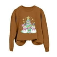 thumbnail image 4 of Fiaer Christmas Sweatshirts for Women 2025 Plus Size Snowman Graphic Xmas Pullover Long Sleeve Crew Neck Loose Fit Trendy Tops Coffee M, 4 of 4