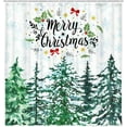 thumbnail image 2 of Farmhous Christmas Shower Curtain for Bathroom, Rustic Snowflake Pine Tree Winter Shower Curtains, Cute Merry Christmas Forest White Fabric Shower Curtain Set for Bathtub Decor with Hooks, 72X72in, 2 of 5