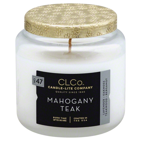 Candle lite 4274175 14 oz Mahogany Teak CLCo Jar Candle with Metal Lid, Pack of 3