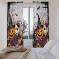 thumbnail image 4 of Halloween Kitchen Curtain for Berdoom Living Room Cafe 72 Inch Length, Fall Pumpkins Spooky Horror Bats Flowers Country Tiers Curtains Light Filtering Drapes Window Treatment 2 Panels 52"Wx72"L, 4 of 9