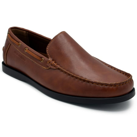 Aston Marc Men s Comfort Loafer Shoes  Slip-On Leather for Casual & Formal Wear - Tan  Size 10