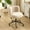 Off-white, variant on Plush Upholstery Vanity Desk Chair with Curved Back & 90-102° Tilt & Adjustable Height, Cute Rolling Chair with Bronze Base & Golden-Bronze 360° Swivel Wheels for Makeup &Home Office, Mint Blue