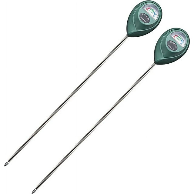 XLUX Long Probe Moisture Meter for Deep Soil Use, Water Indicator Sensor, Hygrometer for Large Potted Plants, Flowers, Gardening, Farming, 2 Pack