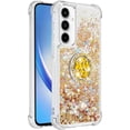 thumbnail image 3 of Phone Case for Samsung Galaxy A55 5G, Galaxy A55 5G Liquid Case Glitter Clear TPU Cute Love Moving Quicksand Sparkle Case with Stand Liquid Shockproof Cover for Samsung Galaxy A55 5G Gold YBZ, 3 of 14