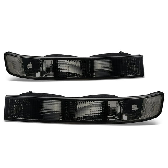 DNA Motoring FOR 03-24 Chevy Express GMC Savana Bumper Parking Turn Signal Light Pair Smoked/Clear