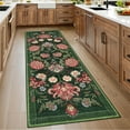 thumbnail image 7 of Garvee 2'x6' Vintage Floral Runner Rugs Washable Rugs, Non-Slip Print Rug Low Pile Stain Resistant Indoor Carpet for Hallway Bedroom Kitchen, Green, 7 of 7