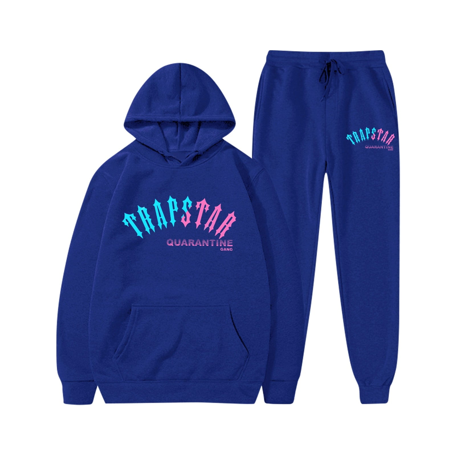 Trapstar Hoodies for Women Sets Long Sleeve Graphic Sweatshirts Loose Trapstar Street Hip hop Pullover Sweatshirts Sweatpants Women Set of 2 Classic Sweatshirts Blue 3XL Walmart