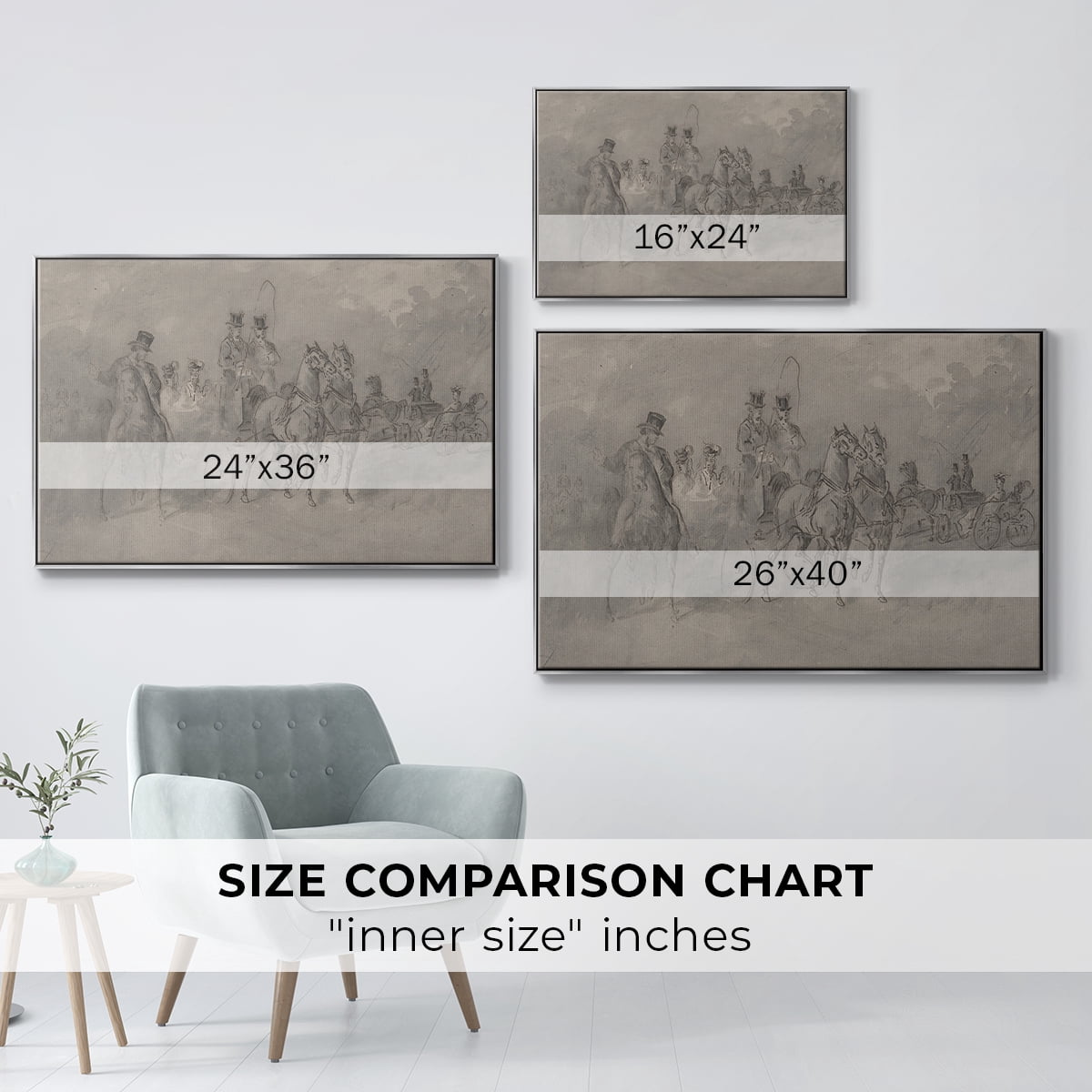 Vintage Sketch-XXIX By Wexford Home Framed in Silver Wood Gallery Wrapped Canvas 27 in. x 41 in.