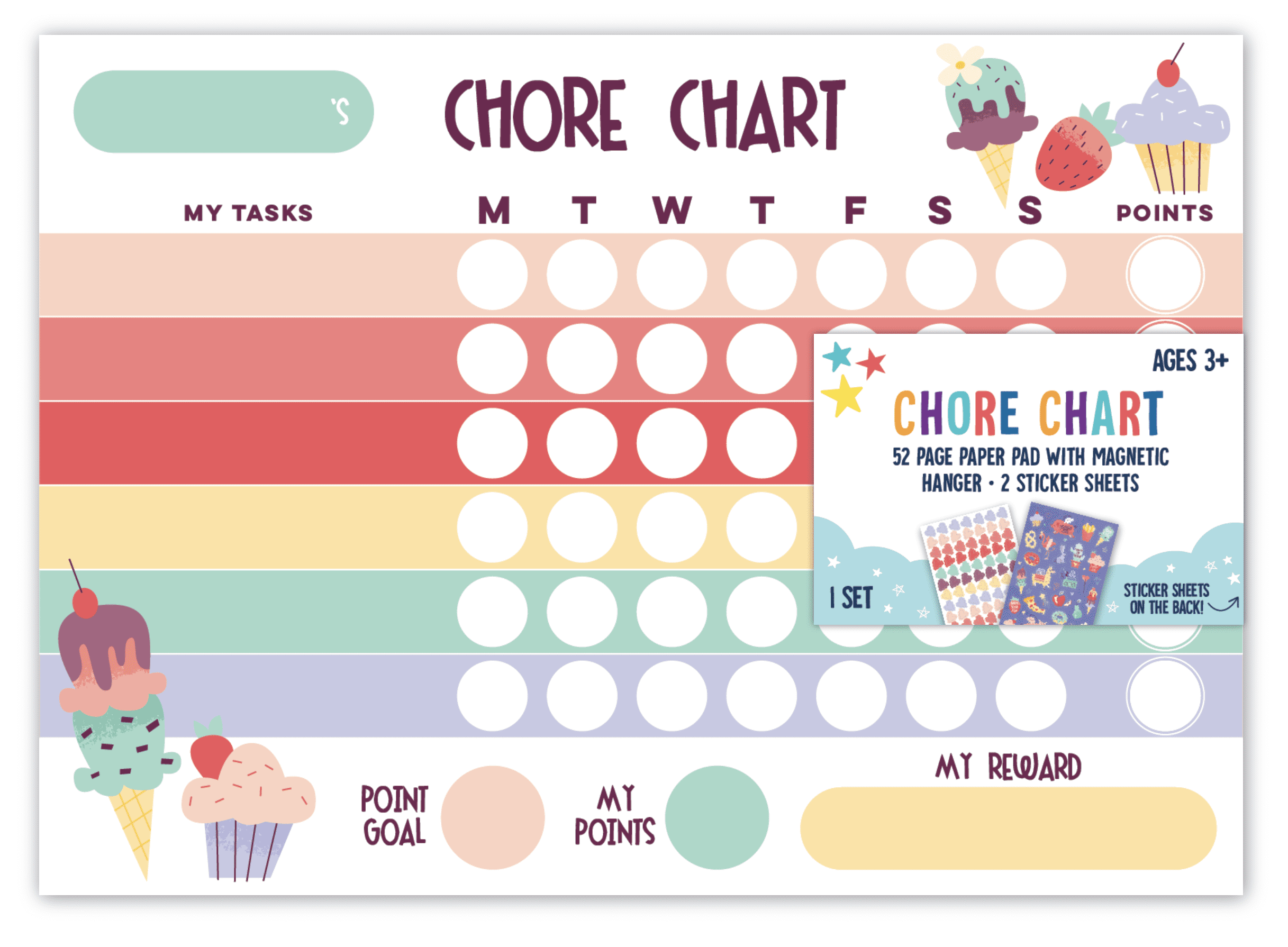 BUTTERFLY Points Reward Chart behaviour-chores-potty FREE pen/stickers MAGENTIC 