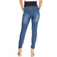 thumbnail image 3 of Women’s Maternity Skinny Jean Stretch Denim Pants with Full Panel Over Belly Waistband Slim Fit Light Ripped Blue, 3 of 4