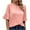 Pink, variant on IROINNID Plus Size Shirts for Women Cotton Shirts for Women Daily Summer Quarter Sleeve Blouse Round Neck Solid Tops T-Shirt,Pink