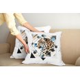 thumbnail image 2 of Ambesonne Leopard Throw Pillow Cover 2 Pack, Watercolor Minimal Modern, 20", Brown White and Blue, 2 of 7