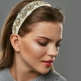 thumbnail image 3 of Unique Bargains 1 Pc Bling Rhinestone Headband for Women White Rhinestone Wide Edge Headband 5.12"x1.89", 3 of 7