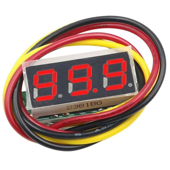 Mini DC Voltmeter 3-Wire DC 0-100V Voltage Tester 0.28 inch LED Panel Accurate Pressure Measurement (Red)
