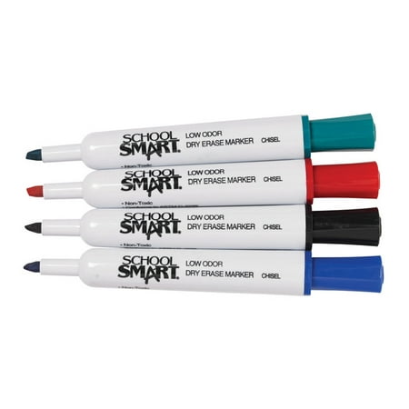 School Smart Dry Erase Marker, Chisel Tip, Assorted Colors, Pack of (Best Dry Rub For Tri Tip)