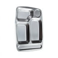 thumbnail image 2 of Lightweight 304Stainless Steel Plate Rectangular Divided Plate Dinner Tray C03, 2 of 6