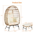 thumbnail image 2 of Modern Rattan Egg Chair, Oversized Large Egg Chairs with Ottoman and Thick Cushions for Porch, Backyard, Balcony,  4 Available Color Cushion, 2 of 7