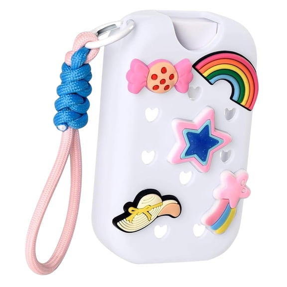 Silicone Protective Cover for 1oz Hand sanitizers sprays Bottle Featuring Rotating Keychain and Full Body Shield Against Damage