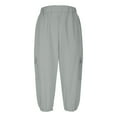 thumbnail image 4 of Frostluinai Women's Cargo Capri Pants with Pocket High Waist Baggy Joggers Lightweight Hiking Running Pants Solid Summer Capris Gifts, 4 of 9