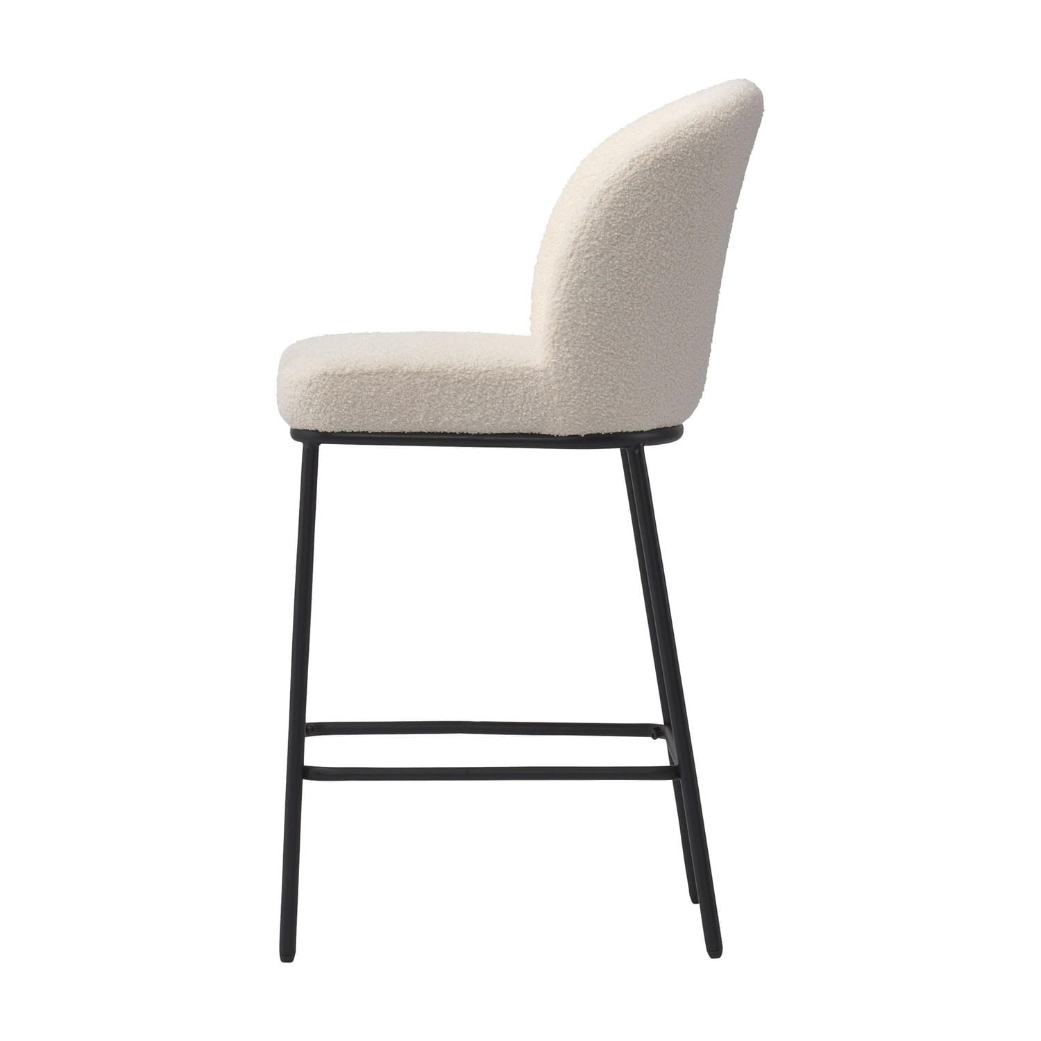 Lot de 2 tabourets de bar d'intérieur modernes et rembourrés en tissu bouclé de luxe Addison de CorLiving