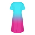 thumbnail image 4 of Taylonsss Womens Summer Dress Gradient Short Sleeve V Neck Flowy Casual Shift Dress Beach Casual Outfit Vacation Relaxed Fit Everyday Wear, 4 of 7