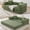 Green, variant on Vanress 79" Convertible Sofa Bed, Folding Sleeper Sofa Couch Bed with Fixed-Shape Frame, Fold Out Sleeper Loveseat, Corduroy Boneless Futon Bed, No Assembly Required for Living Room & Bedroom, Green