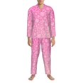 thumbnail image 4 of Kll Breast Cancer Pink Ribbons Awareness Sleepwear Mens Flannel Pajamas,Long Cotton Pj Set, 4 of 9
