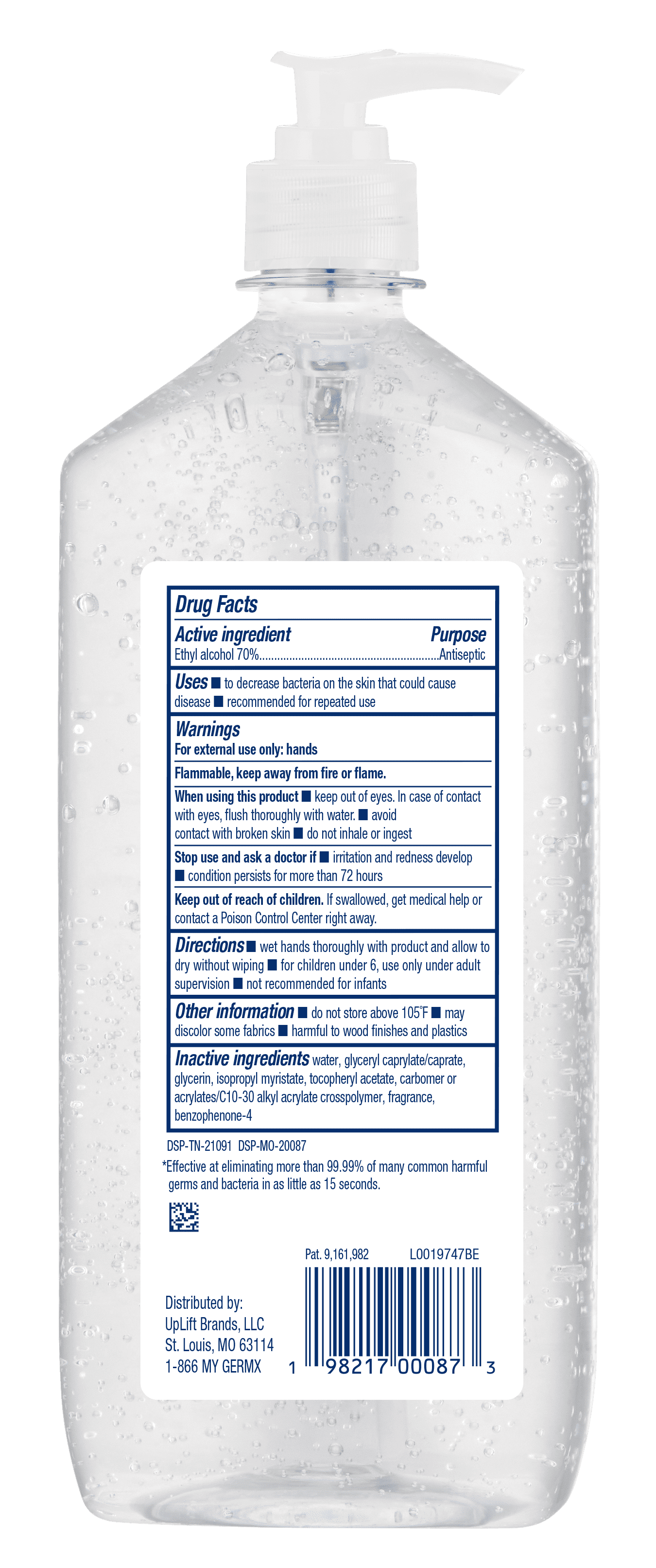 (4 pack) Germ-X Advanced Hand Sanitizer with Pump, Alcohol & Moisturizers, Original Fresh Scent, 33.8 fl oz.