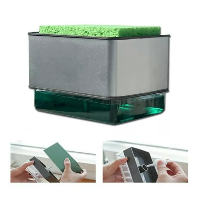 Dishwashing Liquid Dispenser ABS PS 300ML Press Type Automatic Liquid Outlet Box for Cloth Dish Kitchen Cleaning