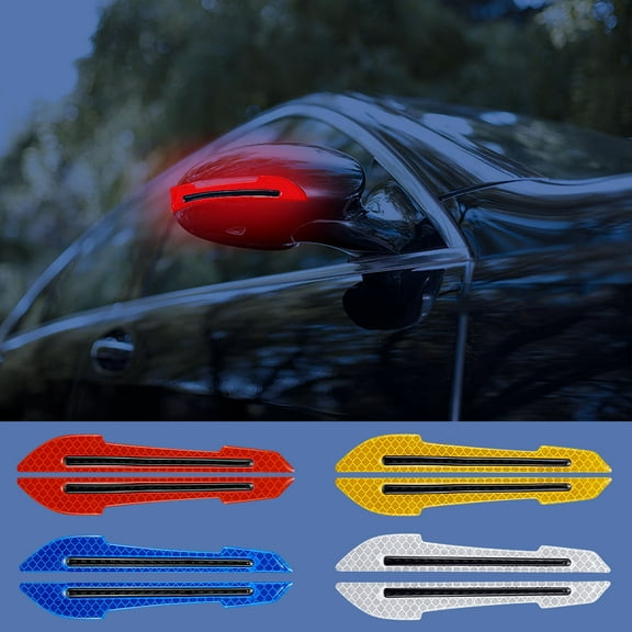Car Rearview Mirror Reflective Safety Stickers 6.3 Inch Glow in Dark Anti-Collision Strips PET Material Waterproof Weather Resistant for Cars Trucks SUV RV 2 Pack