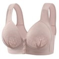 thumbnail image 4 of Wireless Bras for Women Solid Color Plus Size V Neck No Underwire Seamless Full Coverage Push Up Floral Wavy Bralettes Bra,Green,44 C, 4 of 4