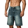 thumbnail image 2 of MHOSTAFH Men's Denim Short Loose Fit Casual Straight Leg Beach Shorts for Men Baggy Summer Golf Dree Shorts with Pocket, 2 of 7