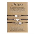 thumbnail image 1 of Sisters Bracelet3 juegos de pulsera tejida hueca de corazón de melocotón en forma de corazón de acero inoxidable kaili Sencillez, 1 of 4