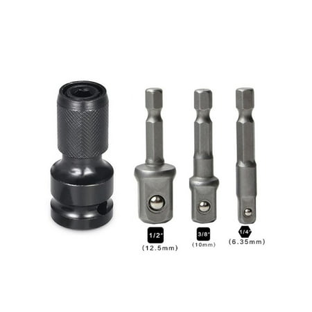 

1/2 Square Drive to 1/4 Hex Ratchet Socket Converter Adapter Impact Tool Kits