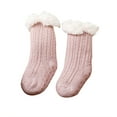 thumbnail image 1 of SUNSIOM Infant Baby Lamb Floor Socks Solid Color/Contrast Color Baby Winter Warm Thick Knit Crew Socks, 1 of 4