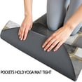 thumbnail image 3 of Gray White Gold Marble Pattern Hot Yoga Mat Towel Non Slip for Hot Yoga - Quick-Drying Yoga Mat Cover with 4 Corner Pockets with Travel Bag - Hot Yoga Towel Non Slip 74"x26", 3 of 6