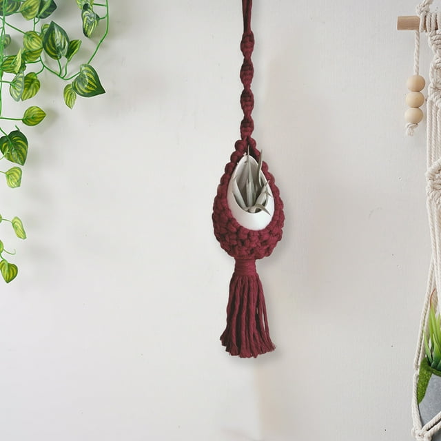 Wzzjkit Hand Woven Rope Hanging Basket Net Bag Flower Basket Hanging Flower Pot Hanging Pineapple Flower Basket