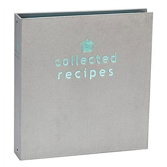 Meadowsweet Kitchens Full Size Recipe Binder with Dividers and Labels, Turquoise & Gray