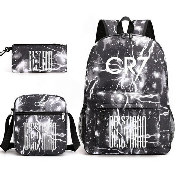 Trendy Cr7 3-Piece Backpack Mochila Student Capacity