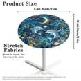 thumbnail image 6 of SEANATIVE 2 PCS Round Tablecloths 24 x 24 Inch Cocktail Table Top Cover with Elastic Edge Stretch Fitted Small Round Table Topper Cap for Banquet Party, Dolphin Leaf Moon Night Scene Pattern, 6 of 7
