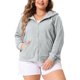 thumbnail image 1 of Chaqueta con capucha de manga larga para mujer de tallas grandes GRACE & GRANDEUR con bolsillos con cremallera 4X gris, 1 of 1