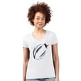 thumbnail image 4 of Women's G-III 4Her by Carl Banks  White Houston Texans Super-Slim Fit Lightweight Subtle Football V-Neck T-Shirt, 4 of 4