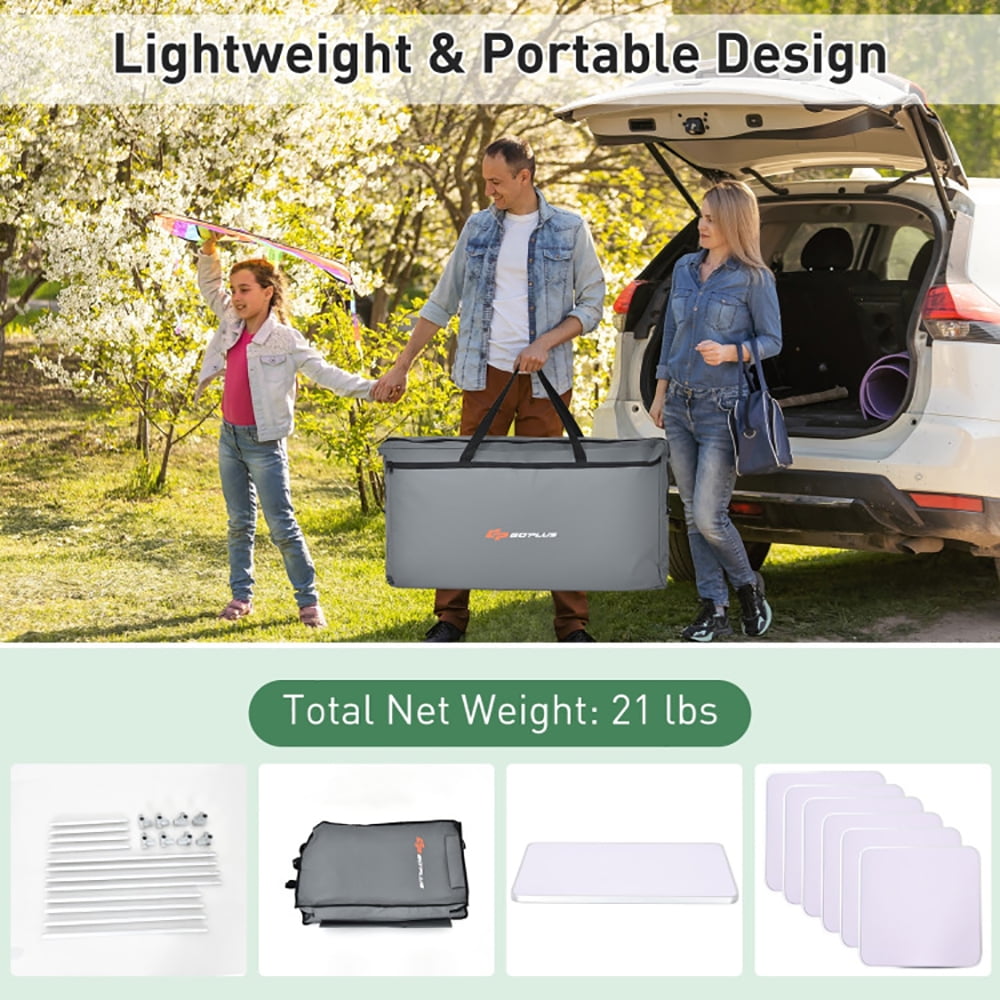 Aimee Lii Portable Camping Kitchen Table with Storage Shelves, Outdoor Picnic Table, Gray Aimee Lii Portable Camping Kitchen Table with Storage Shelves, Outdoor Picnic Table, Gray