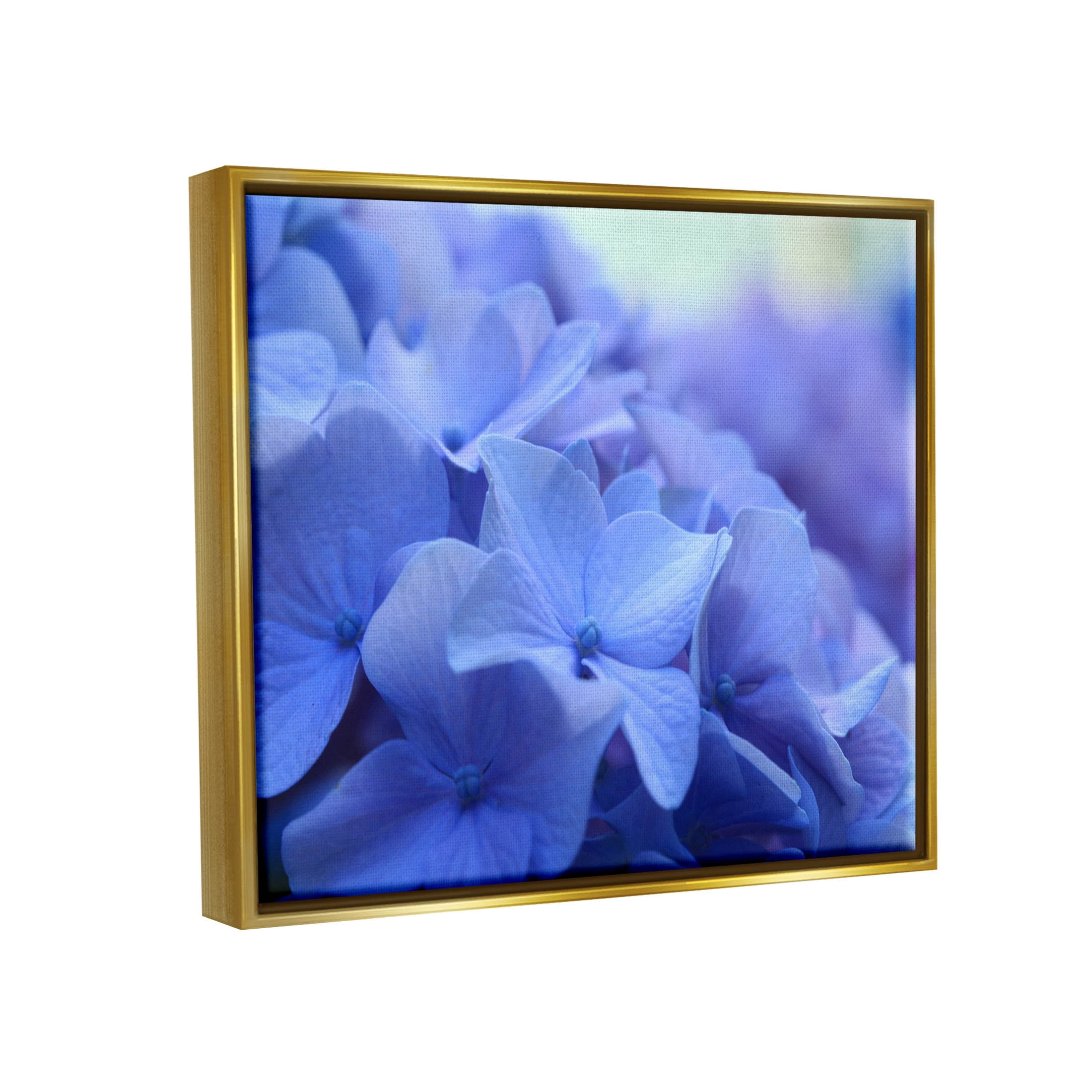 Detailed Hydrangea Close Up Petals Botanical & Floral Photograph Metallic Gold Framed Art Print Wall Art